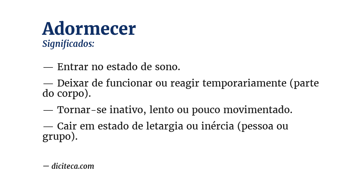 Significado de adormecer
