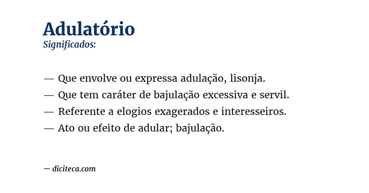 Significado de adulatório