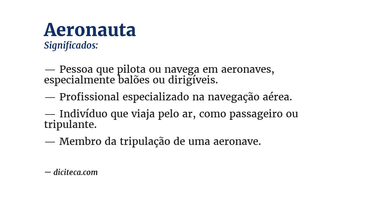 Significado de aeronauta