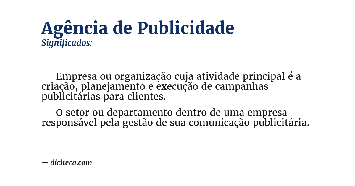 Significado de agência de publicidade