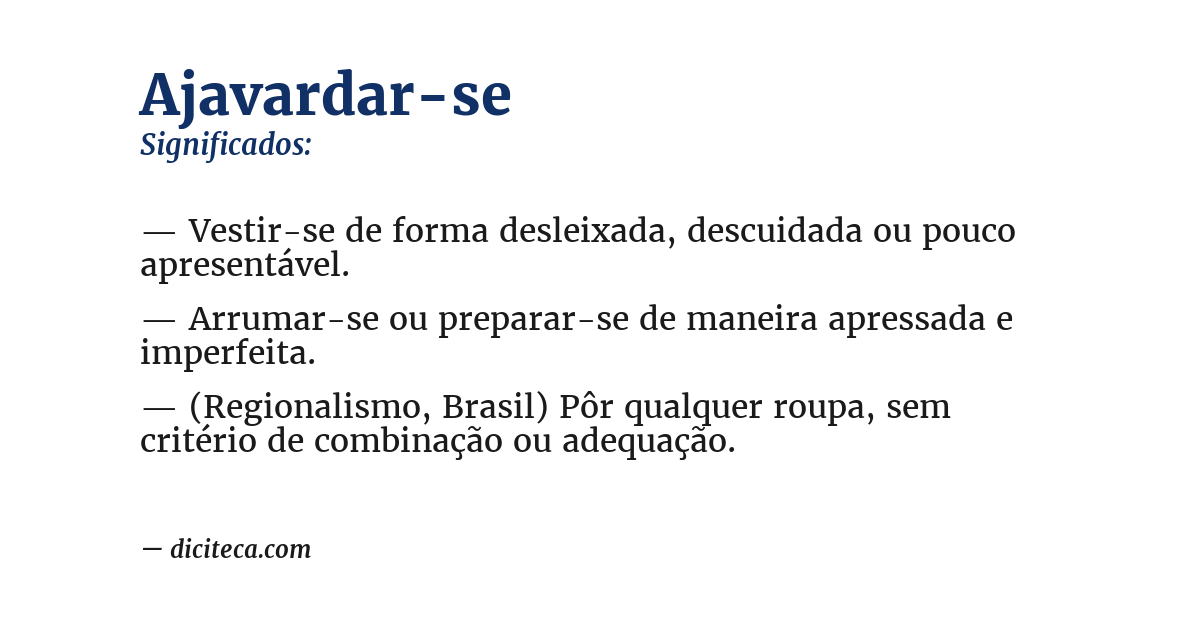Significado de ajavardar-se