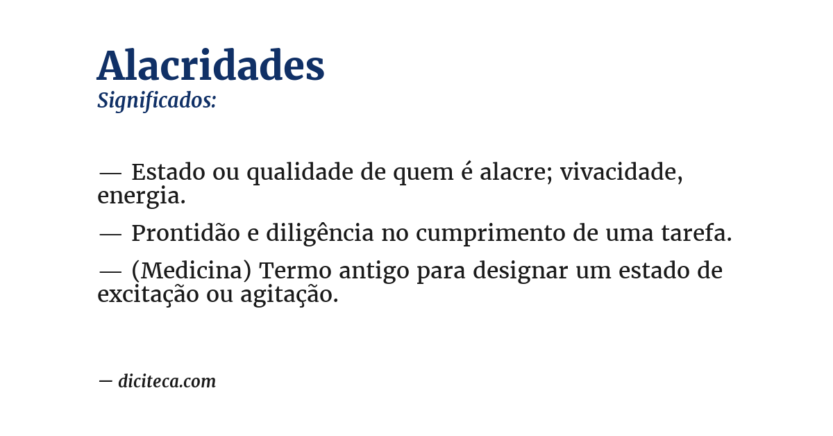 Significado de alacridades
