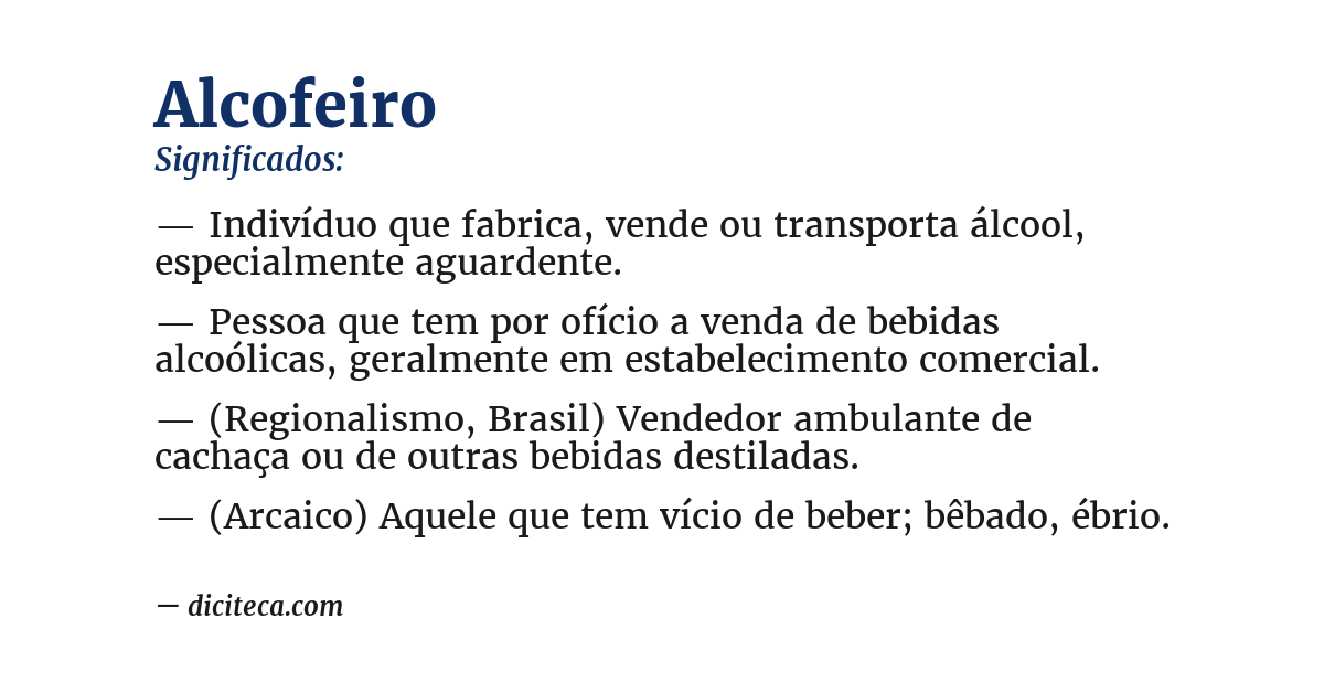 Significado de alcofeiro