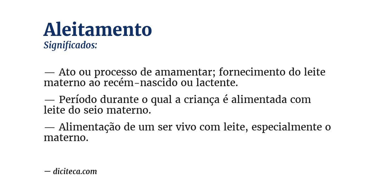 Significado de aleitamento