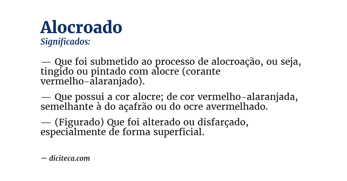 Significado de alocroado