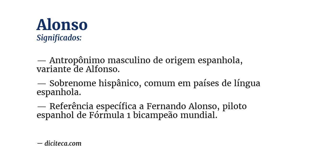 Significado de alonso