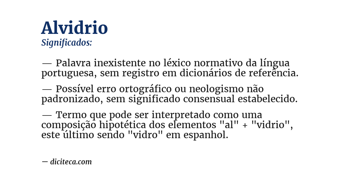 Significado de alvidrio
