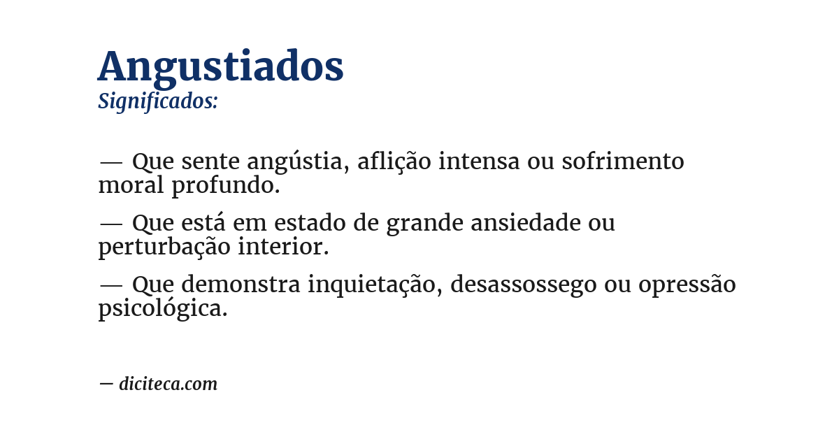 Significado de angustiados