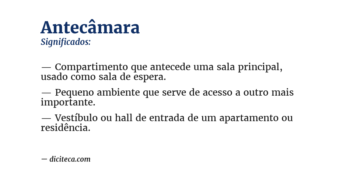 Significado de antecâmara