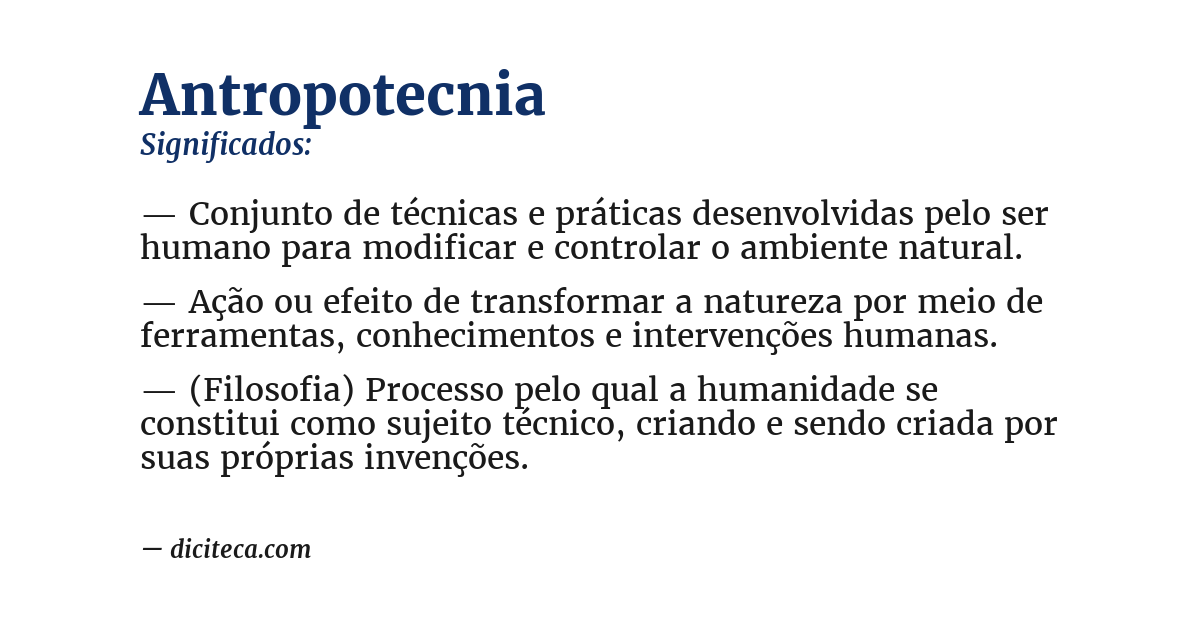 Significado de antropotecnia