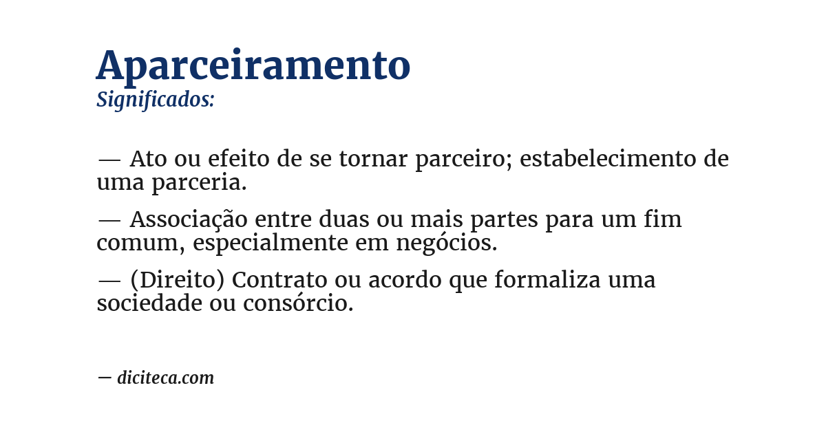 Significado de aparceiramento