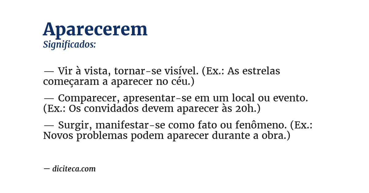 Significado de aparecerem