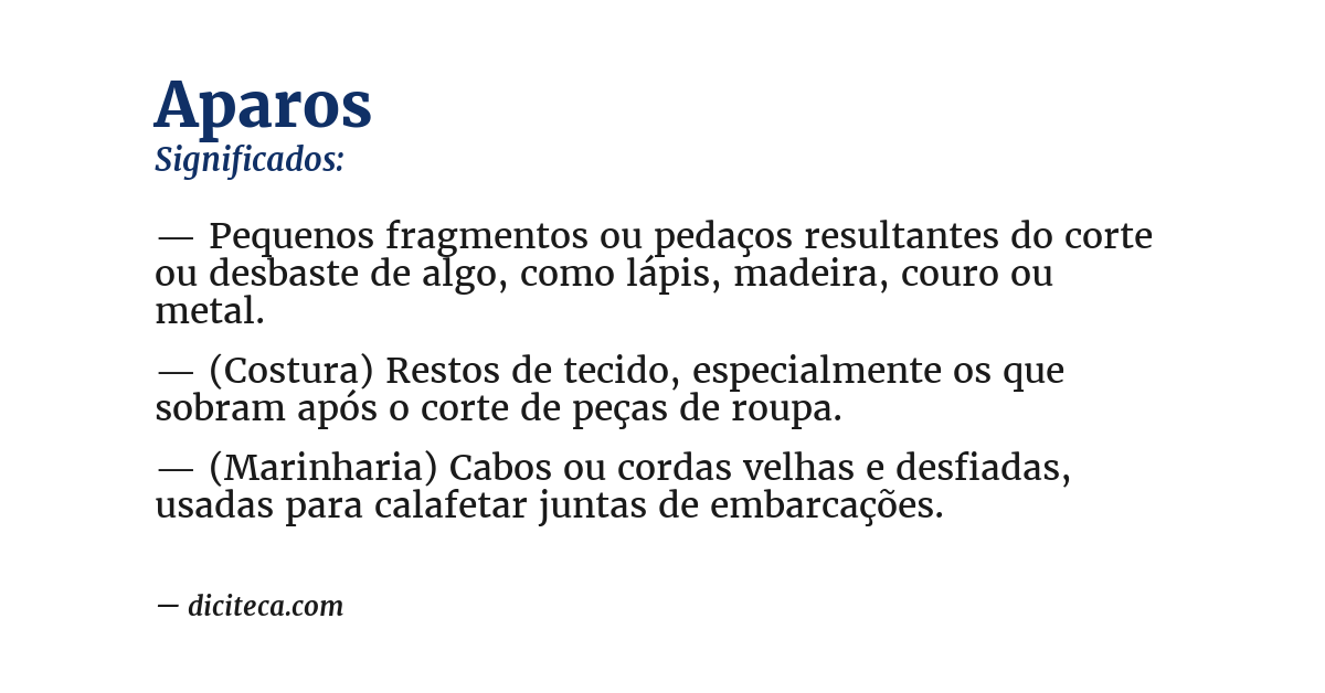 Significado de aparos