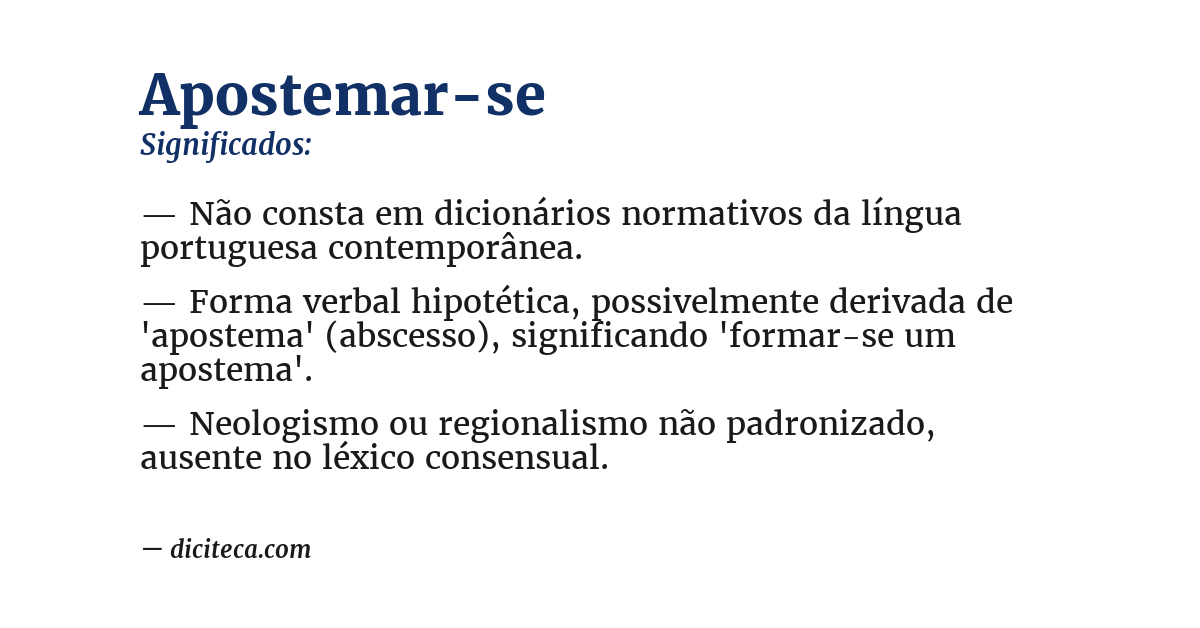 Significado de apostemar-se