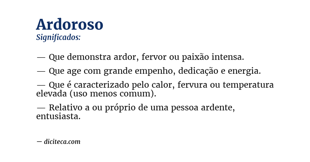 Significado de ardoroso