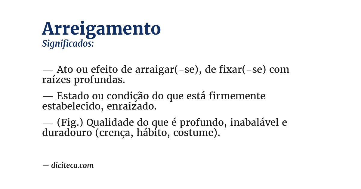 Significado de arreigamento
