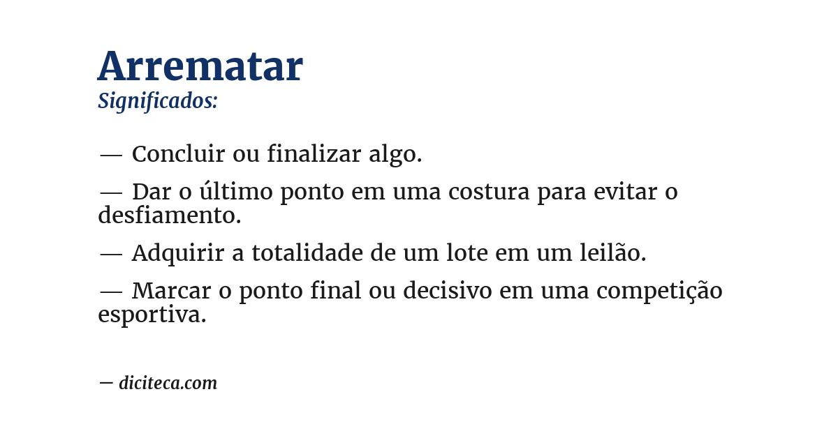 Significado de arrematar