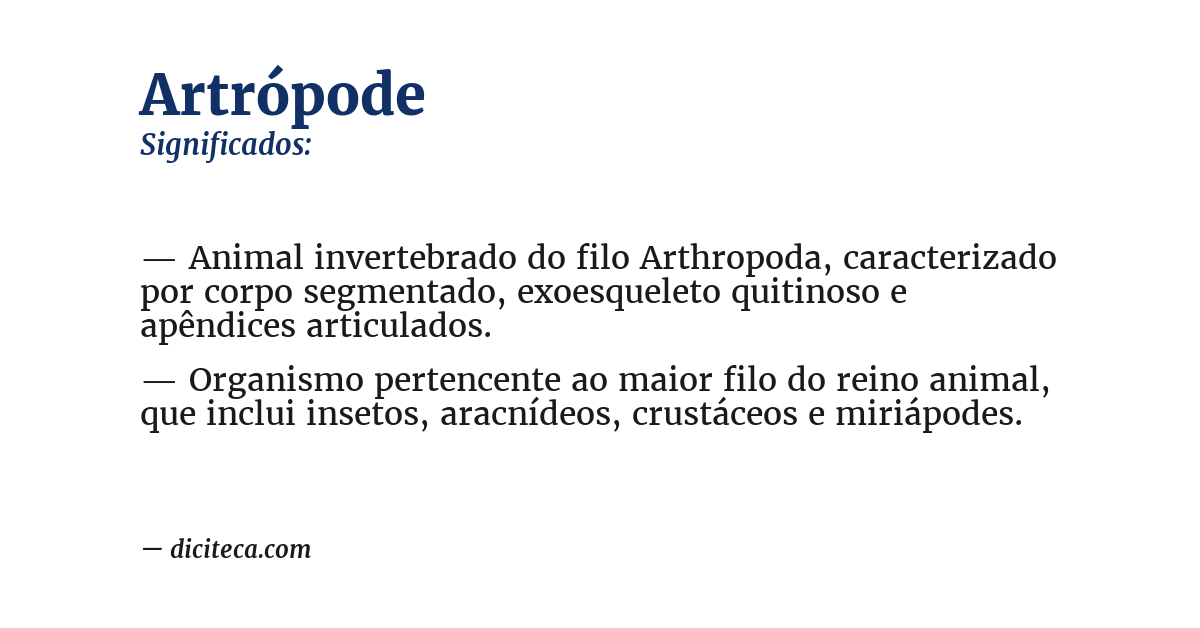 Significado de artrópode
