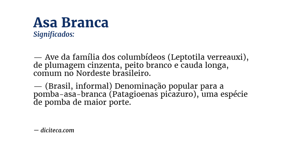 Significado de asa branca