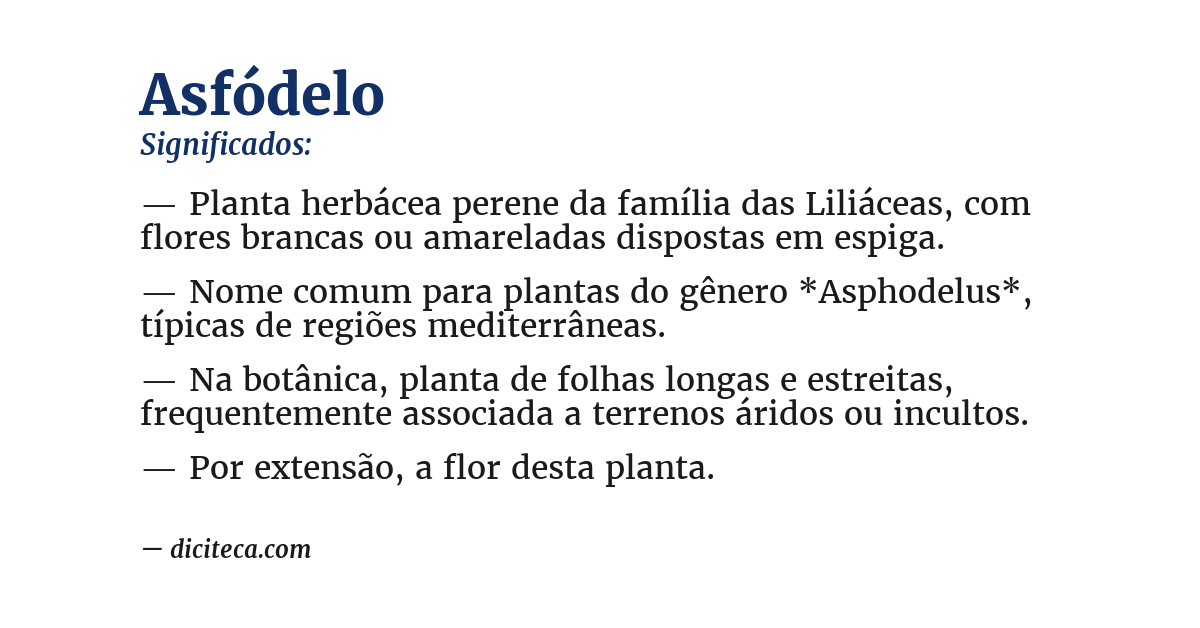 Significado de asfódelo
