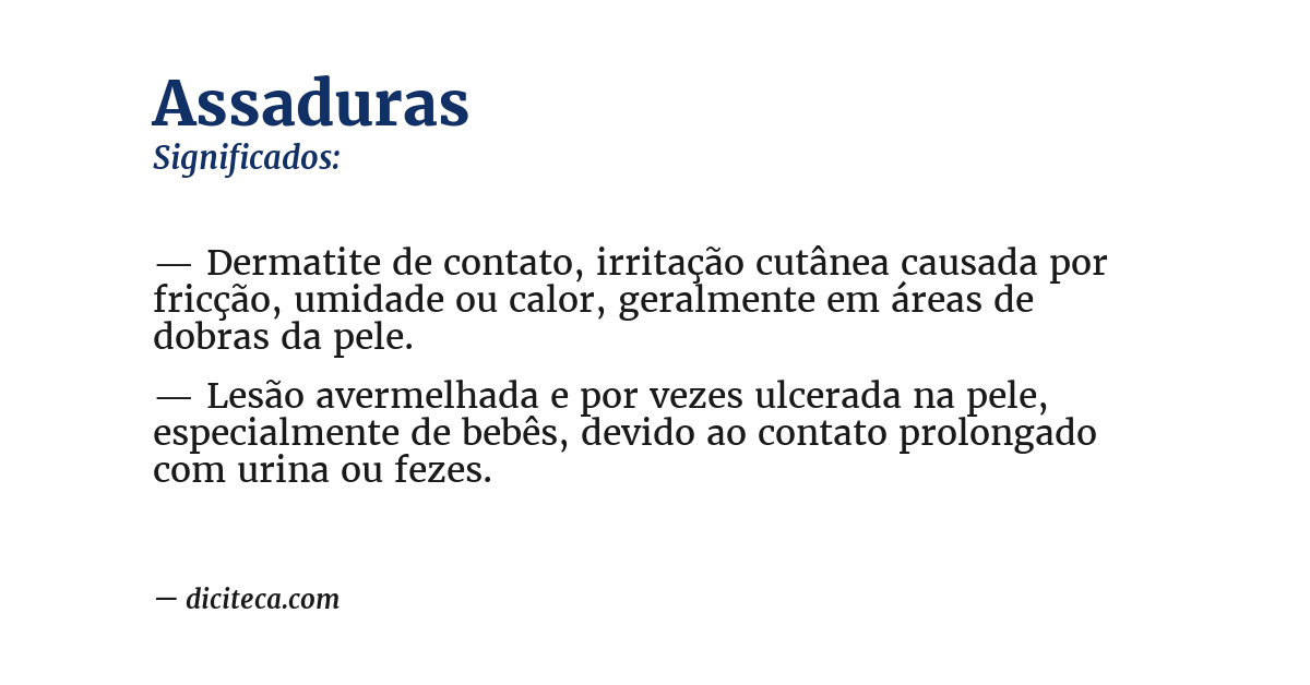 Significado de assaduras