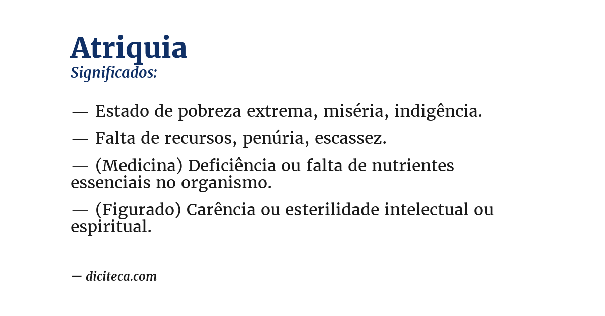 Significado de atriquia