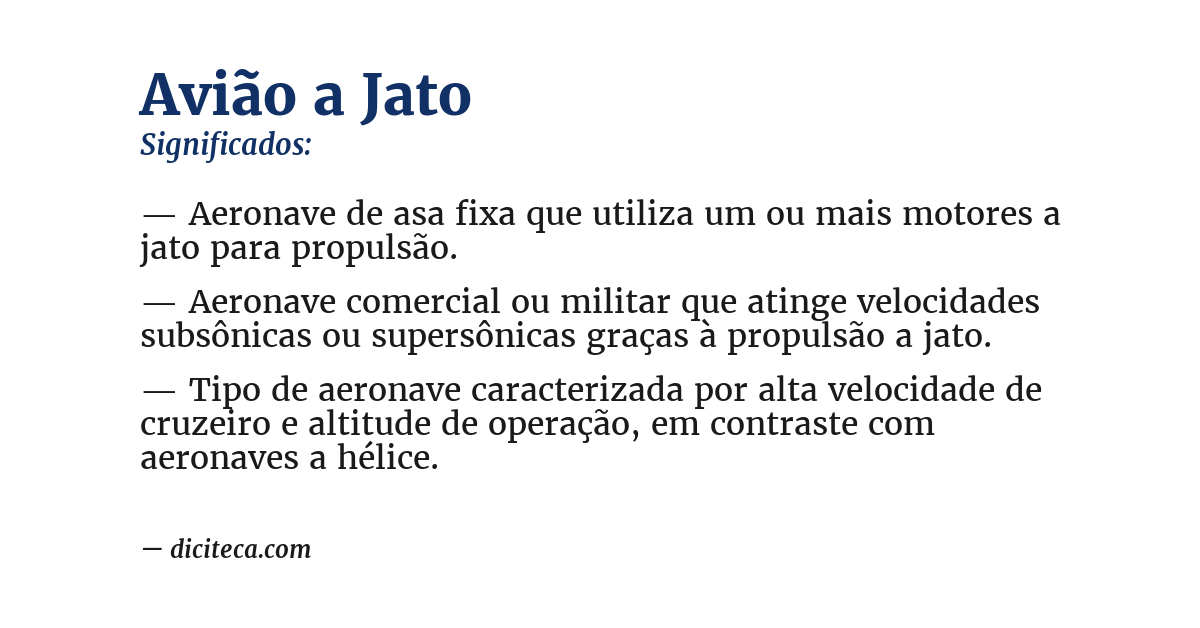 Significado de avião a jato