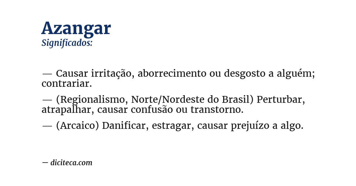 Significado de azangar