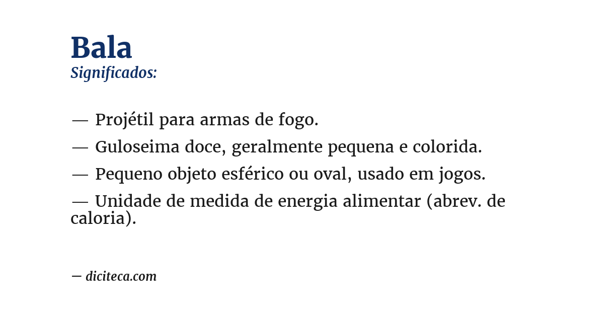 Significado de bala