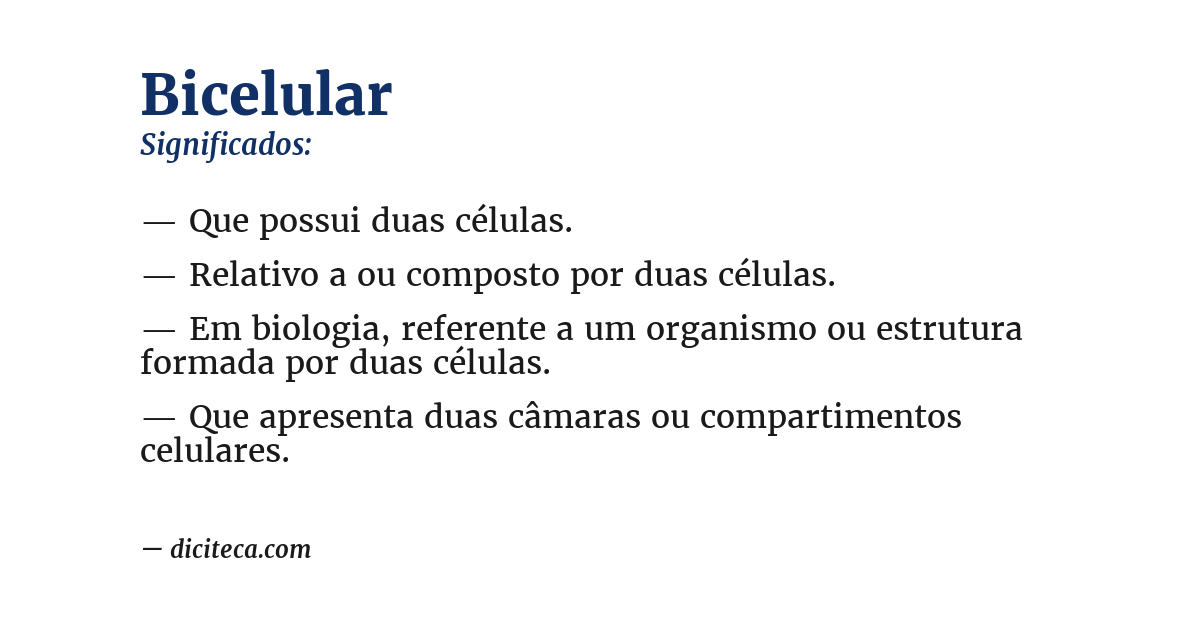 Significado de bicelular