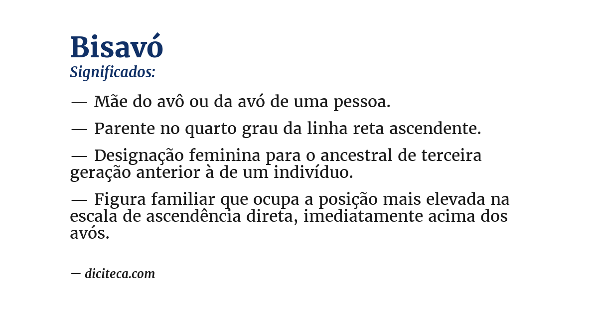 Significado de bisavó