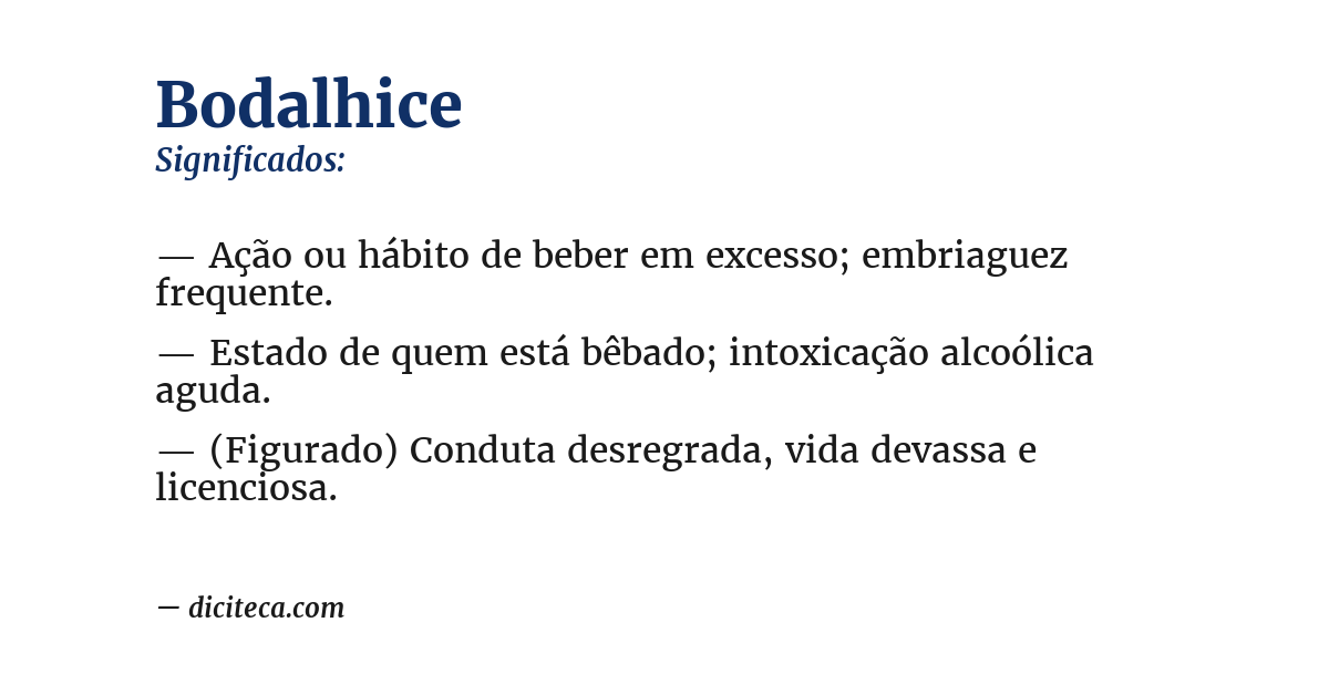 Significado de bodalhice