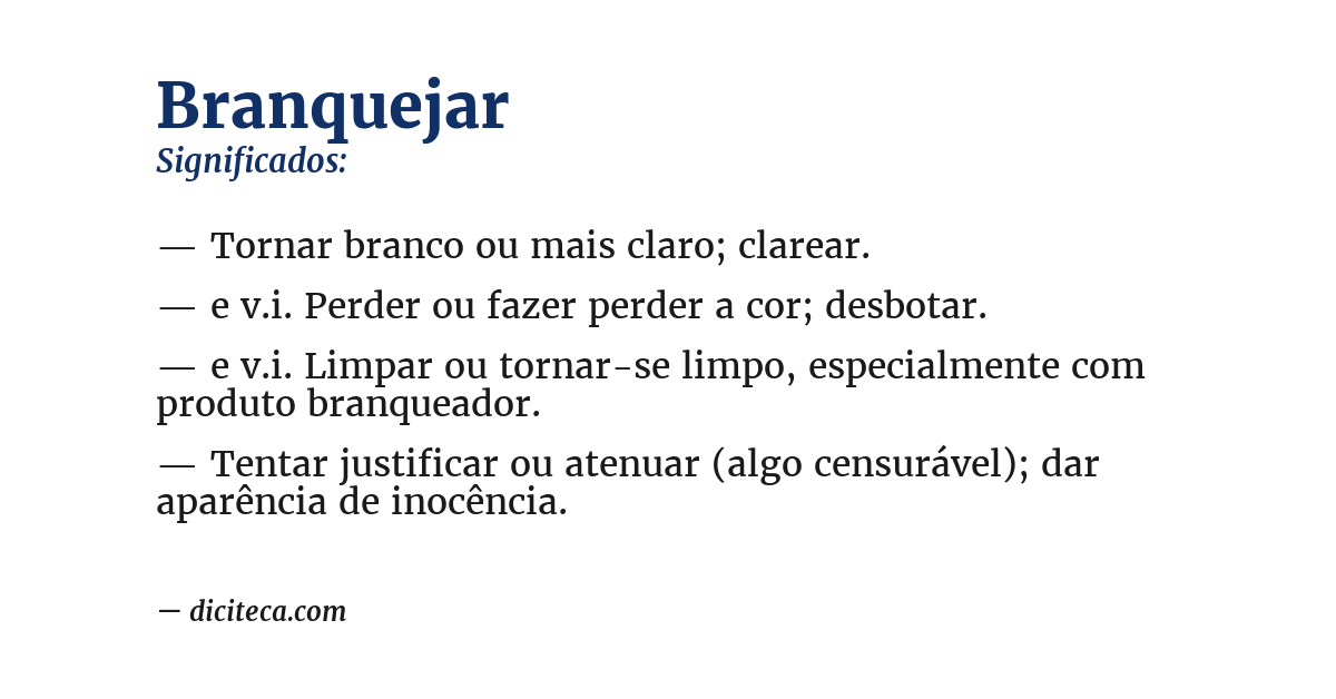 Significado de branquejar