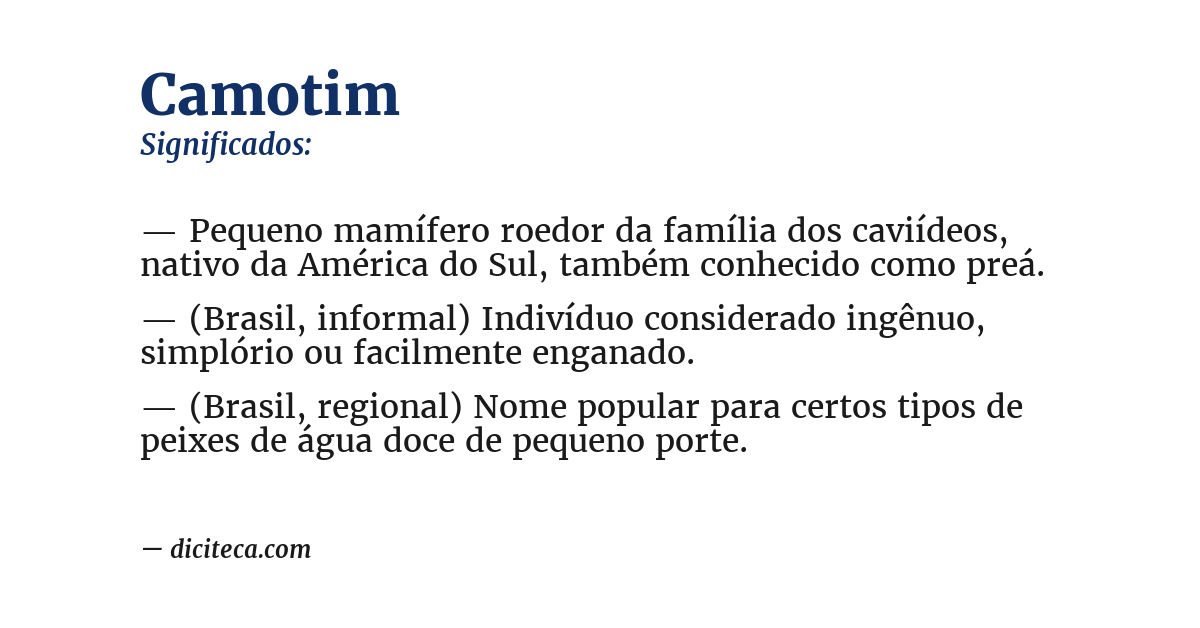 Significado de camotim