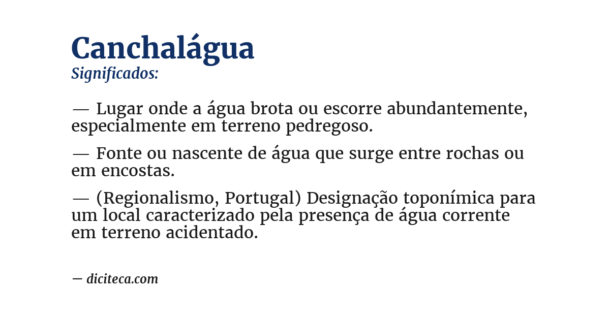 Significado de canchalágua