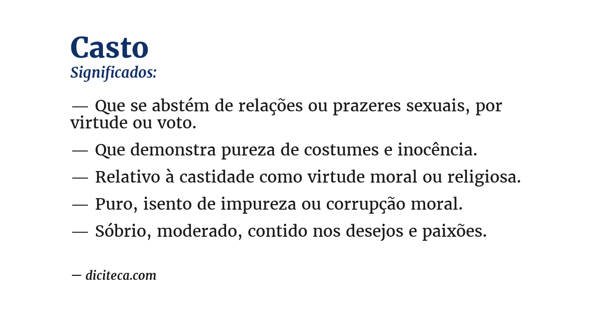 Significado de casto