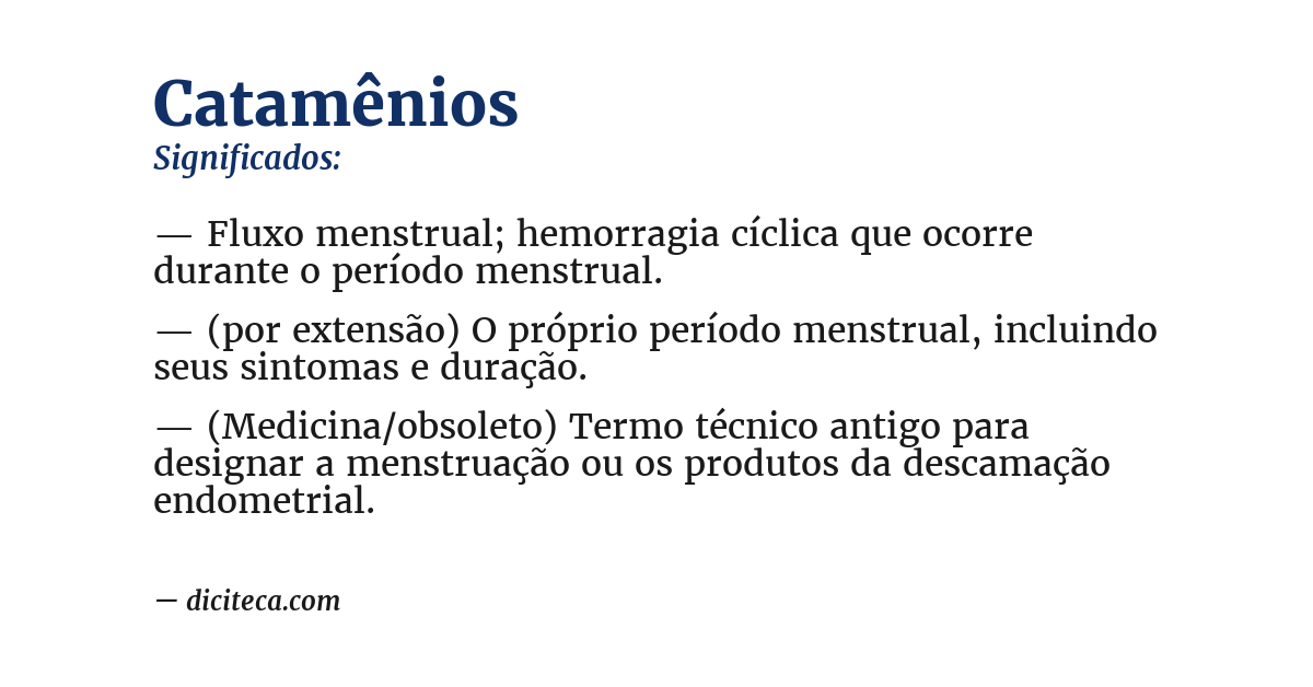 Significado de catamênios