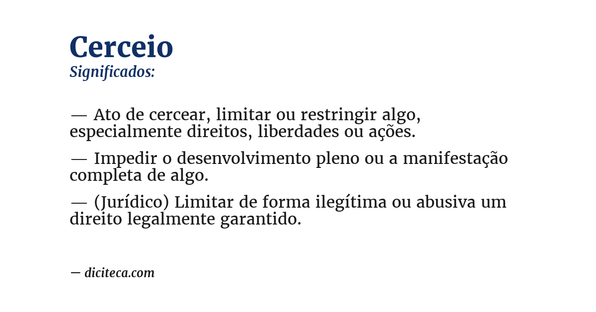 Significado de cerceio