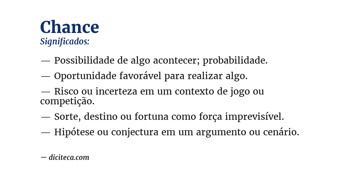 Significado de chance