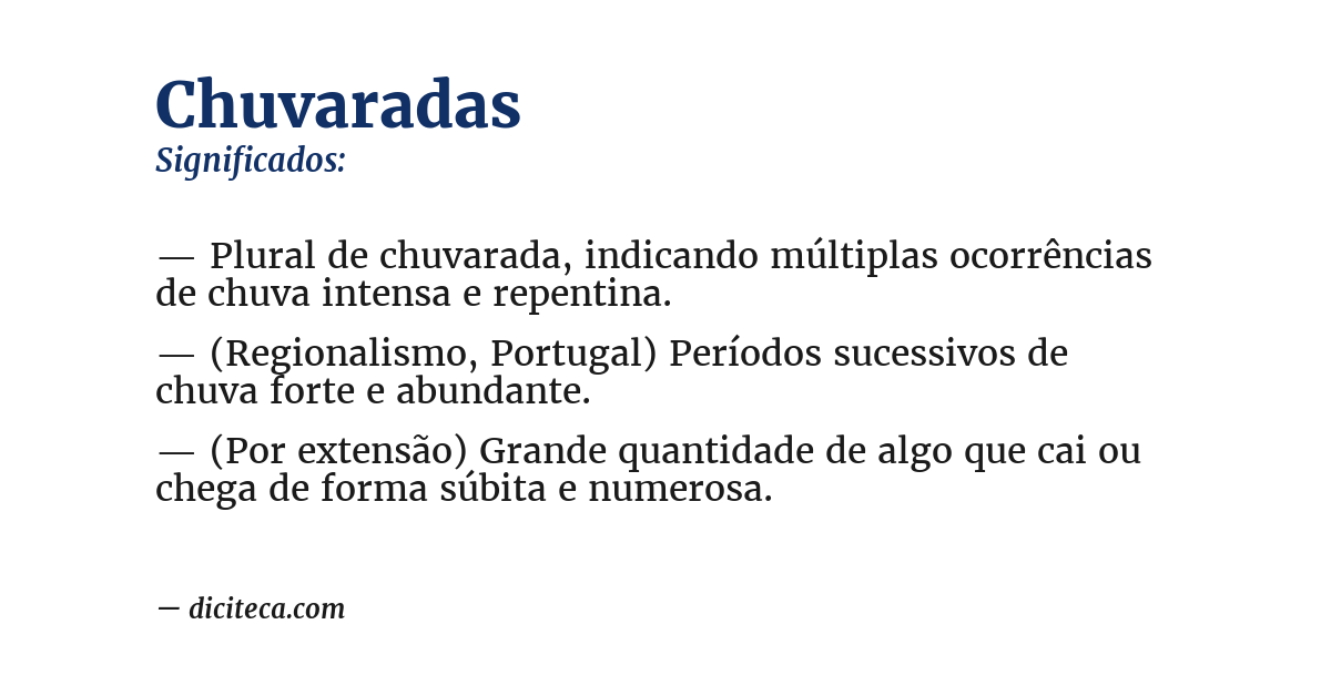 Significado de chuvaradas
