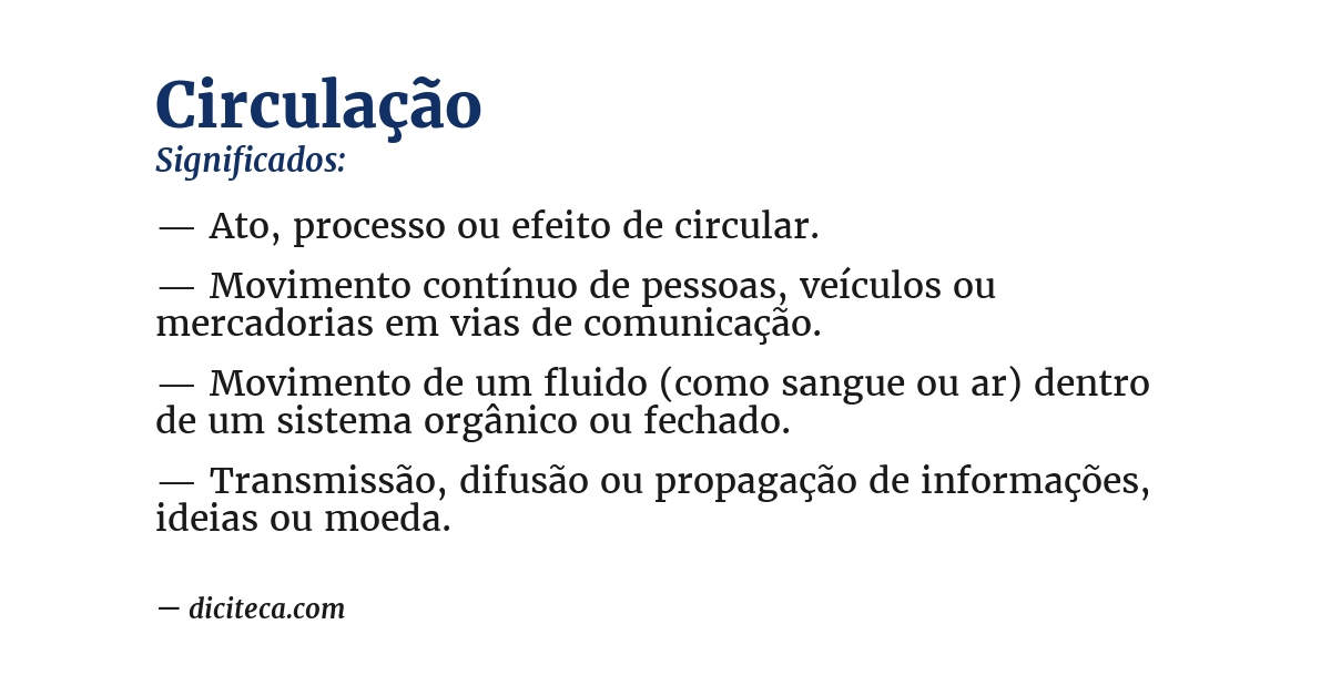 Significado de circulação