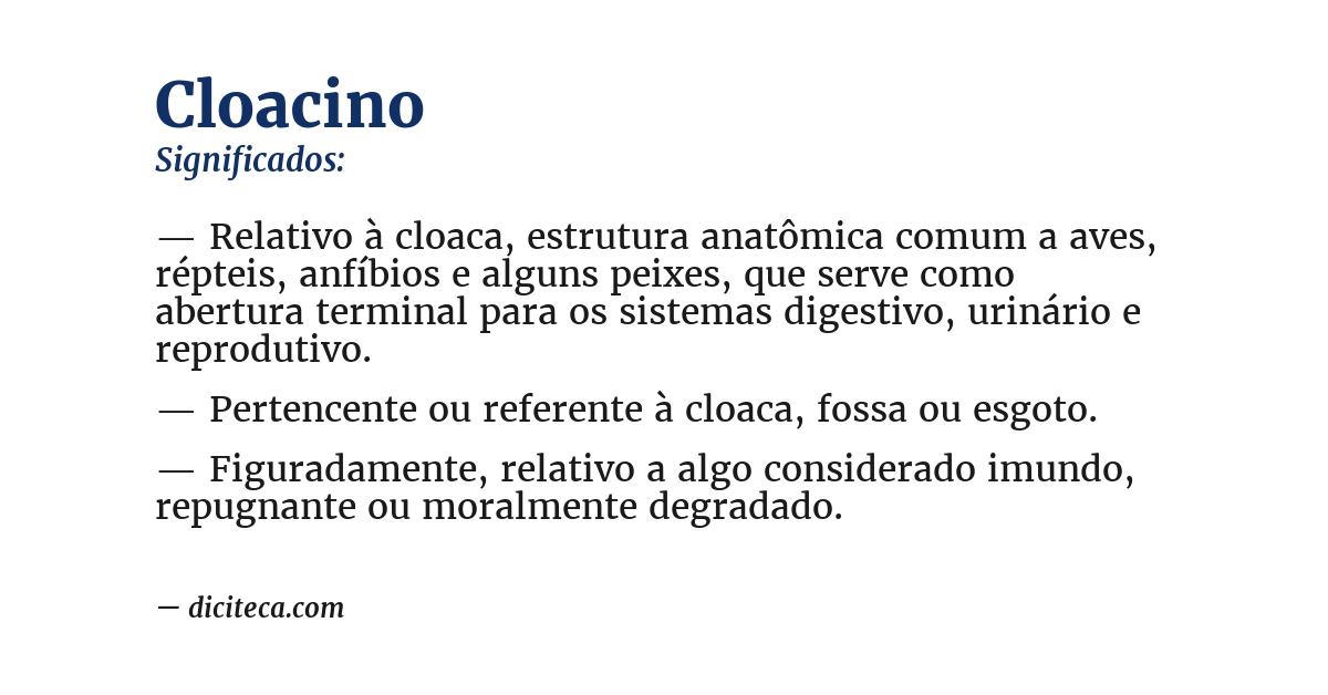 Significado de cloacino