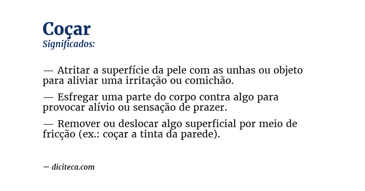 Significado de coçar