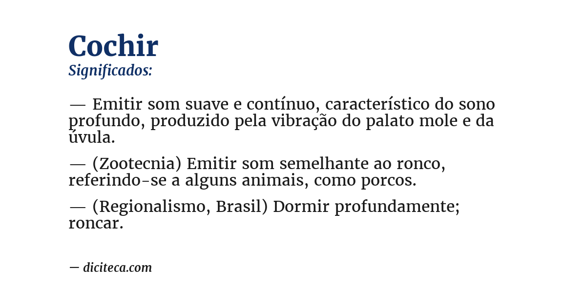 Significado de cochir