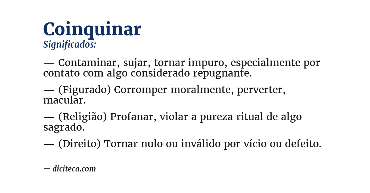 Significado de coinquinar
