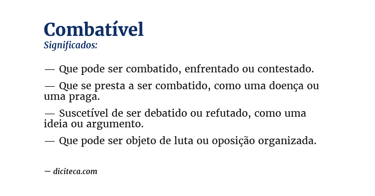 Significado de combatível
