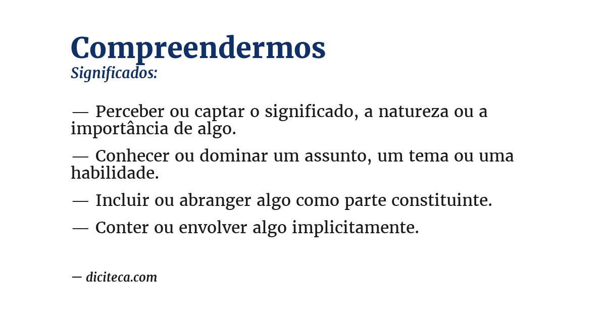 Significado de compreendermos