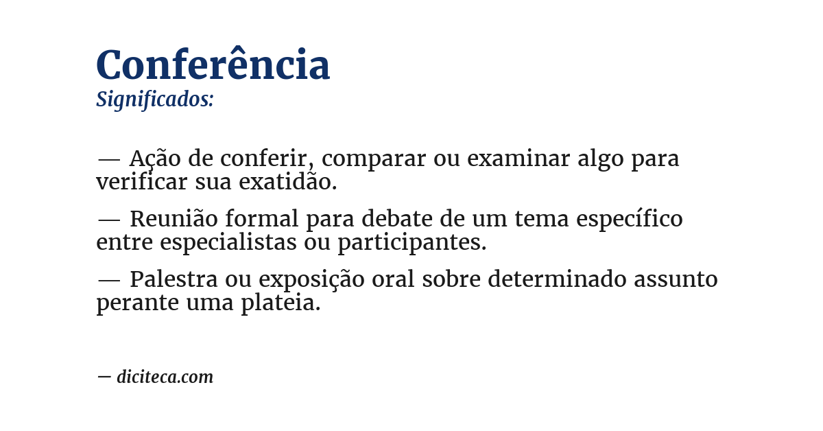 Significado de conferência