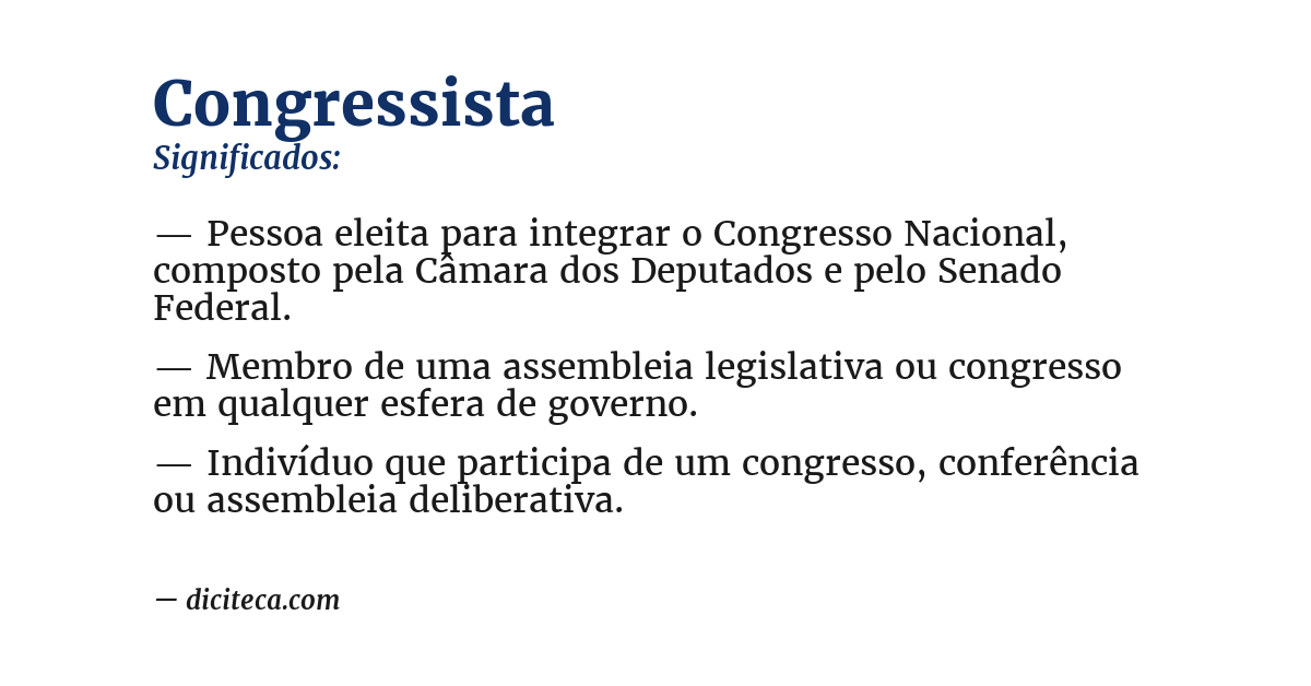 Significado de congressista