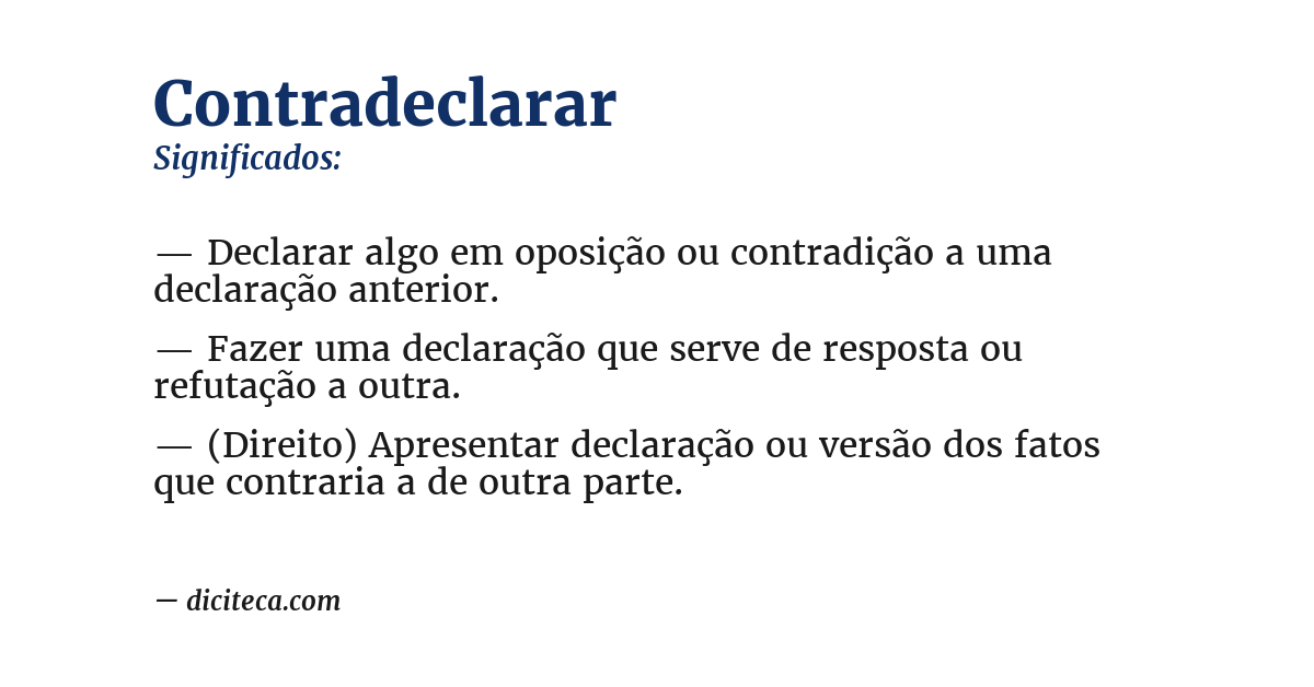 Significado de contradeclarar